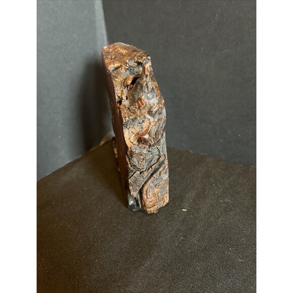 Unusual Interesting Wooden Encased Quartz Clock Handmade Compact Size - Picture 7 of 11